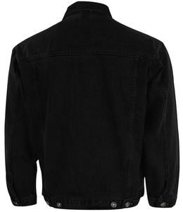 แจ็กเก็ตยีนส์สีดำวินเทจสำหรับผู้ชายแจ็กเก็ตยีนส์มีกระดุมทรงพอดีตัวเสื้อแจ็กเก็ตยีนส์แขนยาวมีสไตล์สตรีทแวร์สำหรับทุกฤดูกาล - Product Image 3