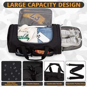 Travel Duffle Bag Weekender Gym Workout <b>Backpack</b> Stylish Large Capacity Sports Travel Carry Bag - Product Image 3