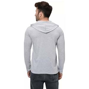 Camiseta de Manga Larga con Cuello Redondo de Algodón para Hombre, Sudadera con Bolsillo Tipo Canguro, Camiseta con Capucha de Manga Larga - Product Image 2