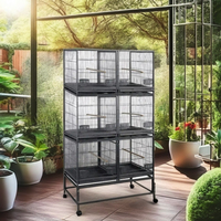 Vente en gros de cages modernes en fer forgé pour éleveurs d'oiseaux perroquets en métal pinson canari volière en fil métallique pour oiseaux
