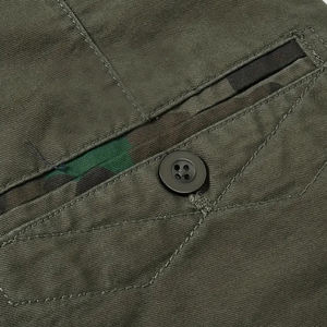 Ropa de Verano 2025 de Color Verde Sólido, la Mejor Calidad, 100% Algodón, Ecológica, Transpirable y Cómoda, Servicio OEM, Bolsillo Tipo Cargo para Hombre - Product Image 6