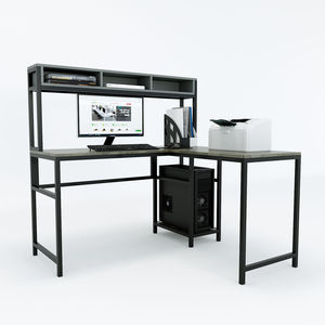 L-Shaped <b>Corner</b> PC/Gaming <b>Desk</b> with Wooden Bookshelf and Drawer 120x130x133cm 12-Month Guarantee COD68037 for Hotels - Product Image 4