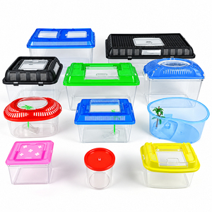 OEM Acryl transparente Reptilien Tank Haustier Fütterung sbox Tragbare Kunststoff Insekten Terrarium für Einhorn Käfer Spinne Baby Eidechse - Product Image 1