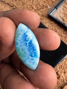 Larimar bleu naturel lisse forme marquise 10x20mm Cabochons perles de pierres précieuses en gros fabrication de bijoux pierres libres - Product Image 3