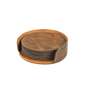 Posavasos de cuero puro hecho a mano a bajo costo Diseño cuadrado de nuevo estilo clásico para el hogar y la Mesa del hotel Venta superior para uso en té - Product Image 2