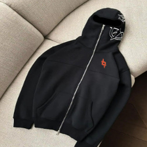 Sweats à capuche balaclava d'hiver surdimensionnés personnalisés, logo brodé uni, 100% coton polaire, 330 grammes, unisexe, respirant, séchage rapide, lourd - Product Image 4