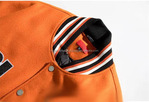 ร้อนขายที่กำหนดเองเย็บปักถักร้อยแพทช์ผู้ชายผู้หญิงเย็นเบอร์เกอร์ออกแบบ100% ผ้าขนสัตว์ตัวแทนแจ็คเก็ต - Product Image 3