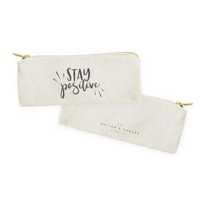 Positive Stay Cotton Canvas Linen <b>Makeup</b> Organizer <b>Case</b> Portable Letter Pattern Travel Pouch and Pencil <b>Case</b> - Product Image 2