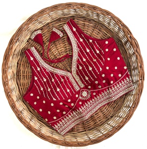 Blusa moderna con cuello en V y bordado decorativo tejido a la moda, diseño de lámina de hilo con lentejuelas para bodas, patrón cosido - Product Image 2