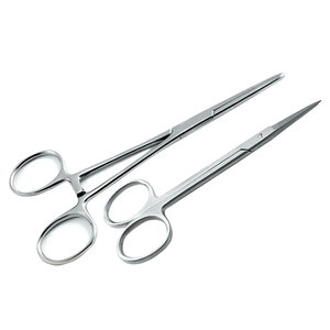 Ensemble de 2 pièces: ciseaux à iris + pince à moustiques Instruments droits en acier inoxydable de qualité chirurgicale de qualité supérieure - Product Image 1