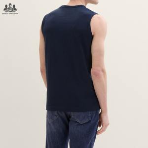 Camiseta sin mangas de punto 100% algodón para hombre, cuello redondo, diseño y talla personalizados, informal, de secado rápido, transpirable, ecológica, para fitness - Product Image 2