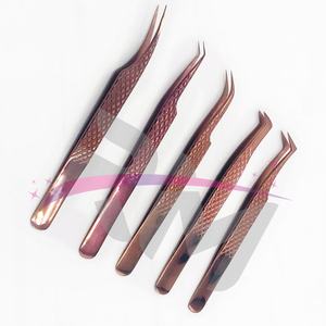 RMI Top Produit En Acier Inoxydable Diamant Grip Extension De Cils Pince À Épiler Matériel De Haute Qualité Meilleure Qualité Or Rose Plasma Couleur - Product Image 3