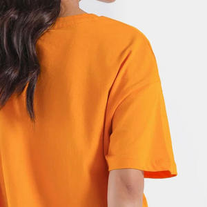 Camisetas de manga corta para mujer, Camiseta de punto personalizada de algodón 100% de verano a la moda, camiseta en blanco de gran tamaño al por mayor - Product Image 5