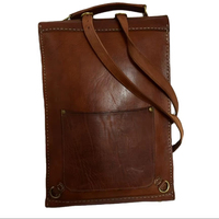 Sac à dos en cuir véritable de style vintage Moroccan Soul avec motif de lettres élégant et fermeture à glissière pour les voyages, modèle 062