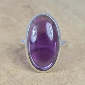 แหวนเงินสเตอร์ลิง925แข็งดีไซน์คลาสสิกพร้อมพลอยอเมทิสต์เครื่องประดับแฟชั่นงานแฮนด์เมดโรเดียมชุบสำหรับงานแต่งงาน - Product Image 2