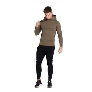 Simple pullover hoodie for men soft cotton blend fleece interior <b>drawstring</b> hood front <b>pouch</b> pocket relaxed fit casual daily - Product Image 1