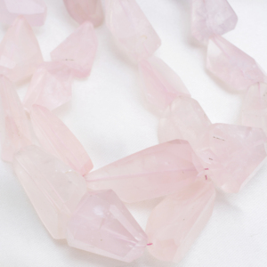 Cuentas Facetadas de Cuarzo Rosa, Piedras Preciosas para la Elaboración de Joyería Fina - Product Image 1