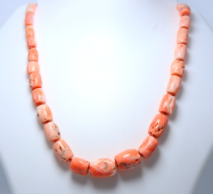 Collar liso de Coral japonés con piel de Ángel Rosa Natural de Plata de Ley 925, collar de cuentas con bloqueo de pavé, collar de diamantes de 16 pulgadas - Product Image 1