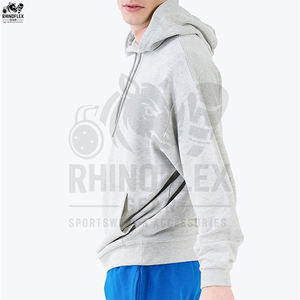 เสื้อฮู้ดดี้โอเวอร์ไซส์ผ้าฝ้ายแท้ 100% คุณภาพสูง สีตามสั่ง ย้อมสีพื้น สำหรับฤดูหนาว แบบยูนิเซ็กซ์ พร้อมโลโก้ตามสั่ง - Product Image 4