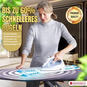 Tabla de planchar 46x127 cm, altura ajustable, antideslizante, para estaciones de planchado a vapor, Tabla de planchar - Product Image 2