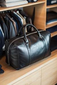 Custom Unisex Travel Tote Duffel <b>Bag</b> Large Leather Weekender <b>Overnight</b> <b>Bag</b> with Zipper Closure for Men's Trips - Product Image 3