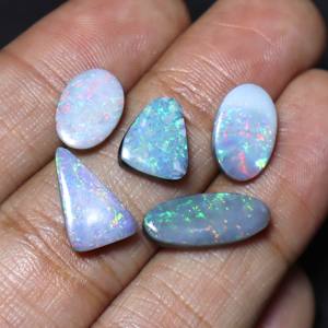 Ópalo Doble Azul Fuego Natural Australiano Cabujón 11x8mm-17x7mm Formas Mixtas de Alta Calidad para Joyería - Product Image 4