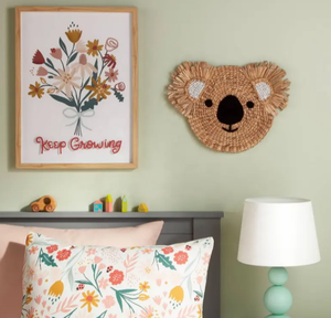 Decoración de Pared con Cabeza de Koala de Dibujos Animados, Adornos Naturales para Colgar en la Pared para Dormitorio Infantil, Decoración del Hogar, Jacinto de Agua con SISU - Product Image 3