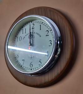 Horloge murale en bois avec anneau métallique, style unique, horloge décorative artistique pour la maison et le bureau - Product Image 5