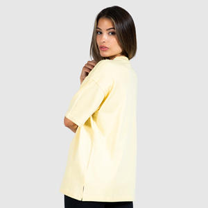 Camiseta holgada de algodón 100%, prenda de vestir, de talla grande, con hombros al descubierto, de gran tamaño - Product Image 3