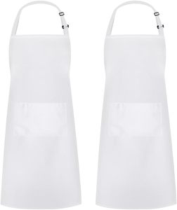 Delantal de Cocina Ecológico con Logotipo Personalizado, Bordado, de Poliéster, con 2 Bolsillos, para Hamburguesas, Pizza, Restaurante - Product Image 1