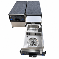 Module de camping pour benne de pick-up avec cuisine coulissante pour Ford F150, benne de 6,5 pieds, avec évier en acier inoxydable et robinet pliable