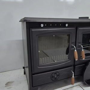 เตาไม้ Dorello สุดหรูพร้อมประตูกระจกเตาอบ, เครื่องวัดอุณหภูมิ, มือจับไม้ - Product Image 1