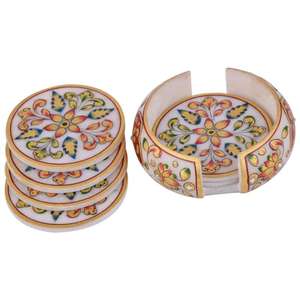 Set Of 3 Top Centerpieces Coffee or <b>Tea</b> Cup Pads Tableware Marble <b>Tea</b> <b>Coaster</b> Rounded Shape Hot Selling Product Marble <b>Coasters</b> - Product Image 4