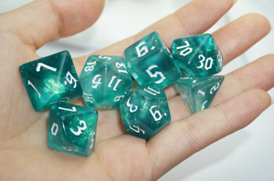 Ensemble de 7 dés à paillettes double couleur de haute qualité vente directe d'usine pour le jeu <span class=keywords><strong>Warhammer</strong></span> Dungeons and Dragons - Product Image 3