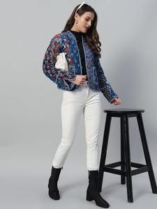 Manteau en coton matelassé réversible de meilleure qualité pour femmes, veste matelassée tissée à imprimé floral faite à la main, manteau d'hiver rembourré - Product Image 2