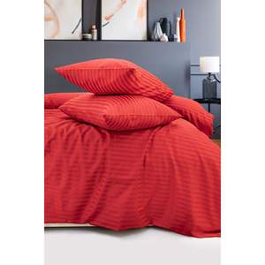 Couleurs vives GOTS certifié doux rayé coton satin ensemble de literie respirant brodé housse de couette finition lisse pour Airbnb - Product Image 6