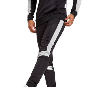 100% algodón personalizado Delgado personalizado moda ajustado impreso negro gimnasio chándal para hombres ropa deportiva ropa de sudor dos piezas deporte en blanco - Product Image 4