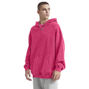 Haute qualité personnalisé Boxy 100% coton tissu plaine Logo personnalisé brodé 450gsm poids lourd unisexe femmes hommes pull à capuche - Product Image 3