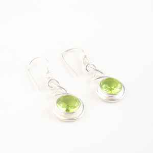 Pendientes de Plata de Ley con Piedra Preciosa de Peridoto, Joyería Hecha a Mano con Piedra de Nacimiento de Agosto, Chapados en Oro, Elegantes para Mujer - Product Image 4
