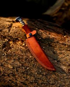 Cuchillo de Acero Personalizado con Hoja Fija y Funda, Estilo Nuevo, Hermoso, Hecho a Mano, con Diseño de Clavo de Ferrocarril, para Caza y Camping - Product Image 6