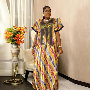 Abito musulmano etnico africano abito da <span class=keywords><strong>donna</strong></span> con stampa ricamato Dashiki caftano <span class=keywords><strong>abiti</strong></span> Casual <span class=keywords><strong>oversize</strong></span> - Product Image 2