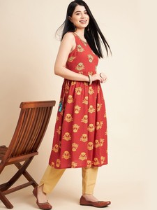 Kurtis de Alta Calidad, Estilo Elegante y Casual, con Estampado Floral, Tela de Algodón, Conjuntos de Kurti Anarkali, OEM - Product Image 3