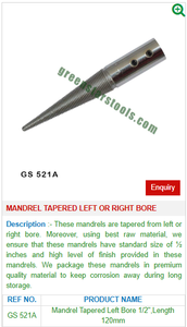 Mandrin conique à gauche ou à droite GS 521A Outils de bijoux pour outils de bijoux - Product Image 2