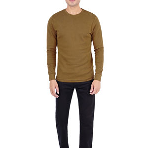 2025 nueva venta al por mayor de camisetas de manga larga con estampado de ajuste holgado de algodón 100% de moda de calle para hombres con impresión Digital de logotipo personalizado - Product Image 3