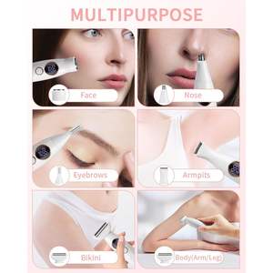 Depiladora Eléctrica 5 en 1 Recargable por USB para Mujer, Afeitadora Rotatoria, Recortadora de Vello Nasal y de Bikini, con Función Lavable - Product Image 2