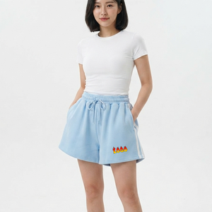 Wholesale Manufacturer Custom Logo New Fashion Sweat <b>Shorts</b> <b>Women</b> Breathable 100%Cotton Casual Side <b>Stripe</b> With Drawstring - Product Image 4