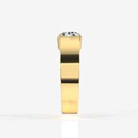 Bague pour homme en or jaune 18 carats avec diamant de laboratoire taille brillant 0,80-3 carats couleur E excellente taille, sertie à griffes, plaquée rhodium