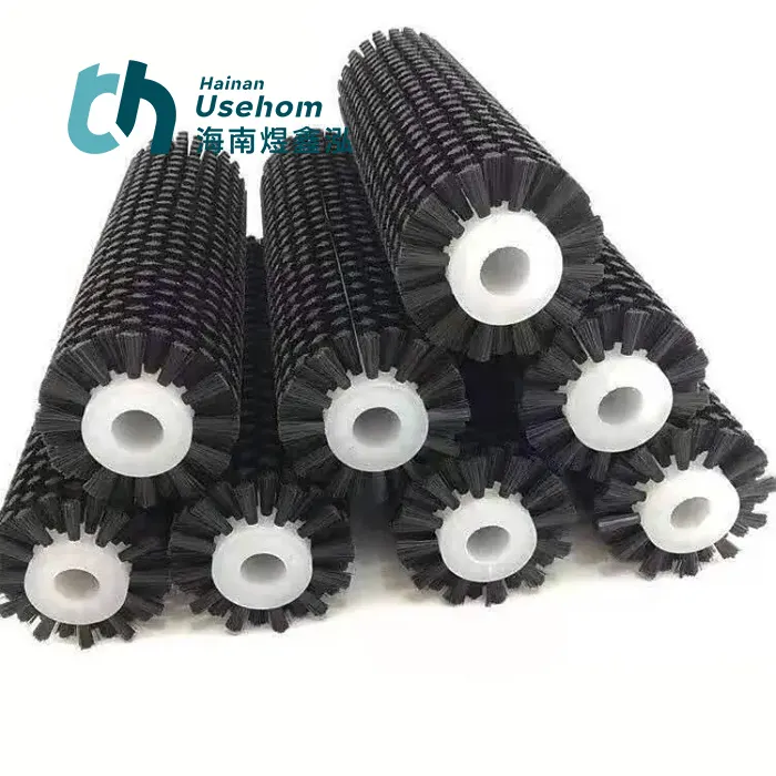 Usehom CLEAN BRUSH Industrial Round Nylon Conveyor Rotary Brushes for Potato Cleaning Washing Roller Brush
