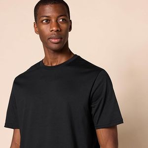 T-shirt manches courtes col rond en tissu tricoté respirant coupe régulière pour homme avec impression bouffante logo avant 180 GSM couleur unie - Product Image 2