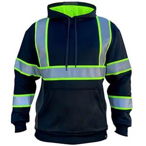 Sudadera con capucha reflectante de seguridad de alta calidad personalizada, Jersey unisex de algodón y poliéster, sudaderas con capucha para hombre con reflector - Product Image 3